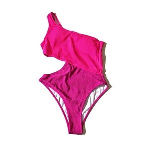 Pink One-Shoulder Women Swim One Piece NWT Medium